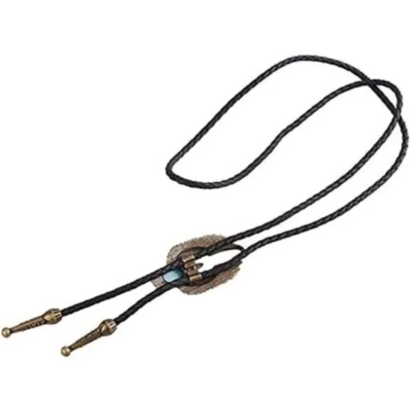 NECKLACE Leather Western Cowboy for Men’s Bolo Tie - Picture 6 of 8